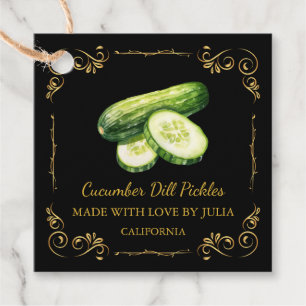 Vintage Homemade Cucumber Pickle Square Hang Tag