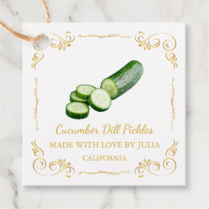 Vintage Homemade Cucumber Pickle Square Hang Tag