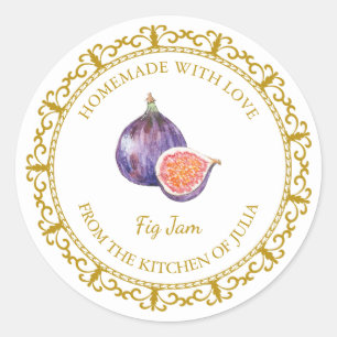 Vintage Homemade Fig Jam Label l White