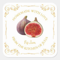 Vintage Homemade Fig Jam Square Label