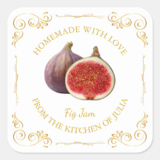 Vintage Homemade Fig Jam Square Label