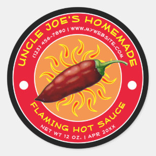 Vintage Homemade Flaming Hot Sauce Label Template