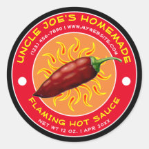Vintage Homemade Flaming Hot Sauce Label Template
