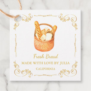 Vintage Homemade Fresh Bread Square Hang Tag