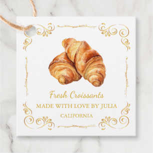 Vintage Homemade Fresh Croissant Square Hang Tag