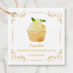 Vintage Homemade Fresh Cupcakes Square Hang Tag