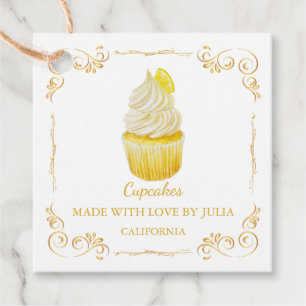 Vintage Homemade Fresh Cupcakes Square Hang Tag