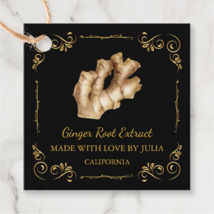 Vintage Homemade Ginger Extract Square Hang Tag