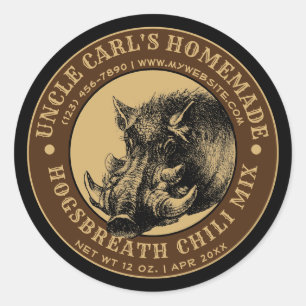 Vintage Homemade Hog Chilli Mix Label Template