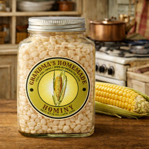 Vintage Homemade Hominy Corn Template Classic Round Sticker
