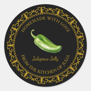 Vintage Homemade Jalapeno Jelly Label l Black