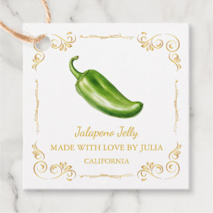 Vintage Homemade Jalapeno Jelly Square Hang Tag