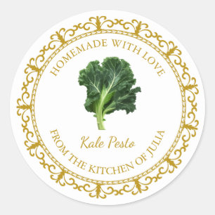Vintage Homemade Kale Pesto Label l White