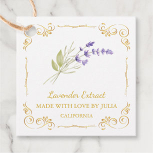 Vintage Homemade Lavender Extract Square Hang Tag
