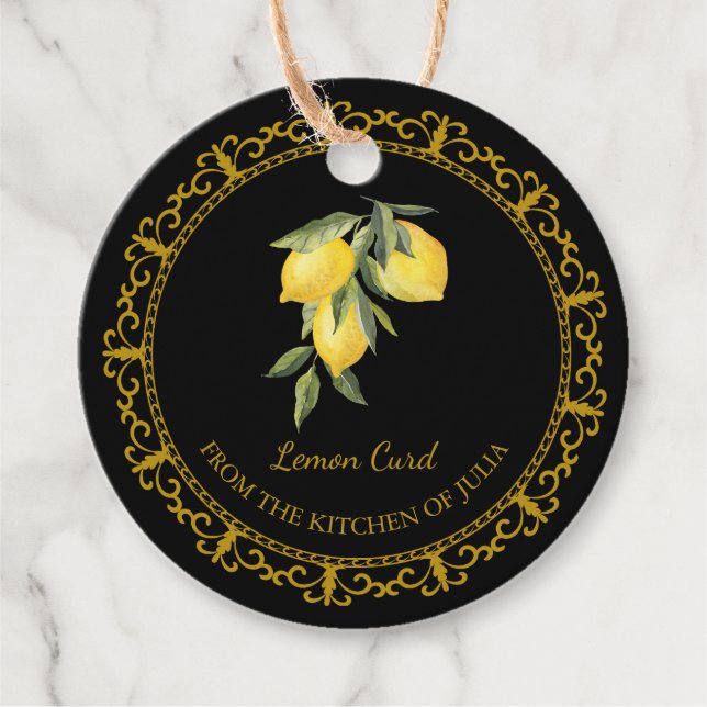 Vintage Homemade Lemon Curd Hang Tag l Black (Front)