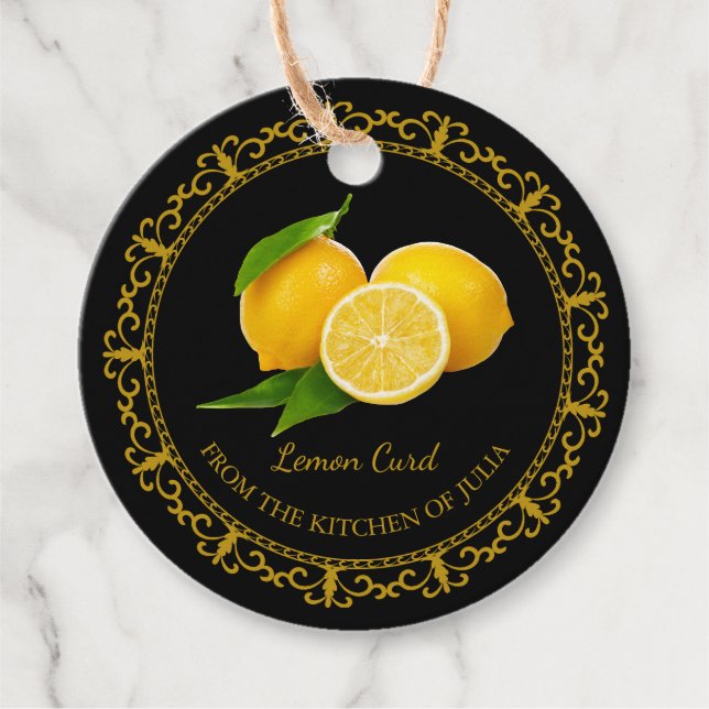 Vintage Homemade Lemon Curd Hang Tag l Black (Front)