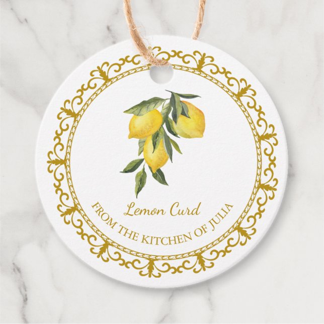 Vintage Homemade Lemon Curd Hang Tag l White (Front)
