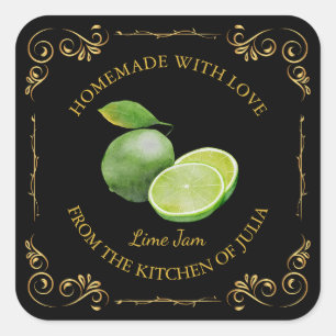 Vintage Homemade Lime Jam Square Label