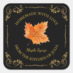 Vintage Homemade Maple Syrup Square Label