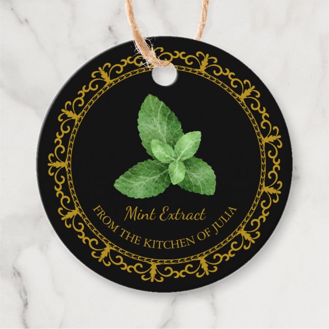 Vintage Homemade Mint Extract Hang Tag (Front)
