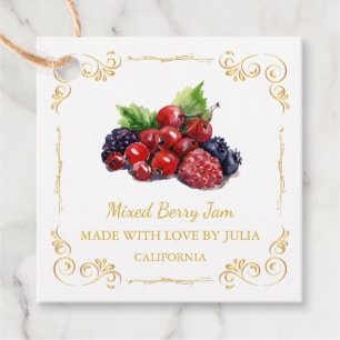 Vintage Homemade Mixed Berry Jam Square Hang Tag