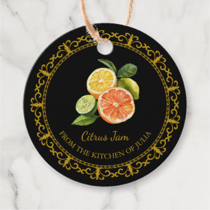 Vintage Homemade Mixed Citrus Jam Hang Tag l Black