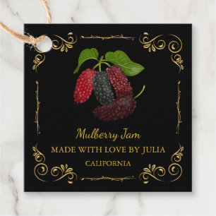 Vintage Homemade Mulberry Jam Square Hang Tag