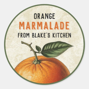 Vintage homemade Orange marmalade canning Labels
