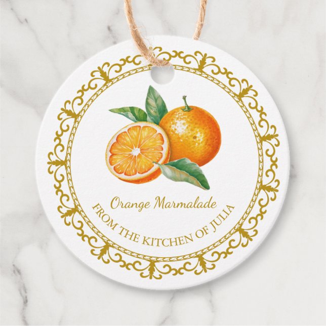 Vintage Homemade Orange Marmalade Hang Tag White (Front)