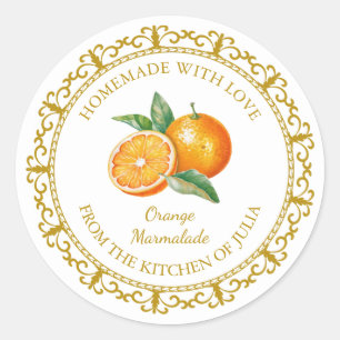 Vintage Homemade Orange Marmalade Label l White