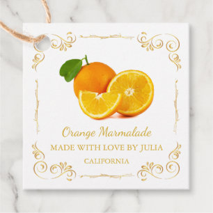 Vintage Homemade Orange Marmalade Square Hang Tag