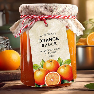 Vintage homemade orange sauce pantry label