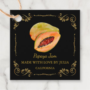 Vintage Homemade Papaya Jam Square Hang Tag