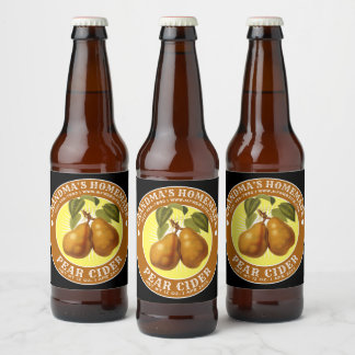 Vintage Homemade Pear Cider Template Beer Bottle Label