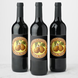 Vintage Homemade Pear Wine Template Label