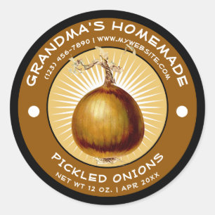 Vintage Homemade Pickled Onions Label Template