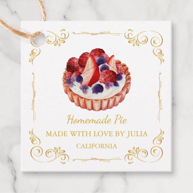 Vintage Homemade Pie Square Hang Tag (Front)