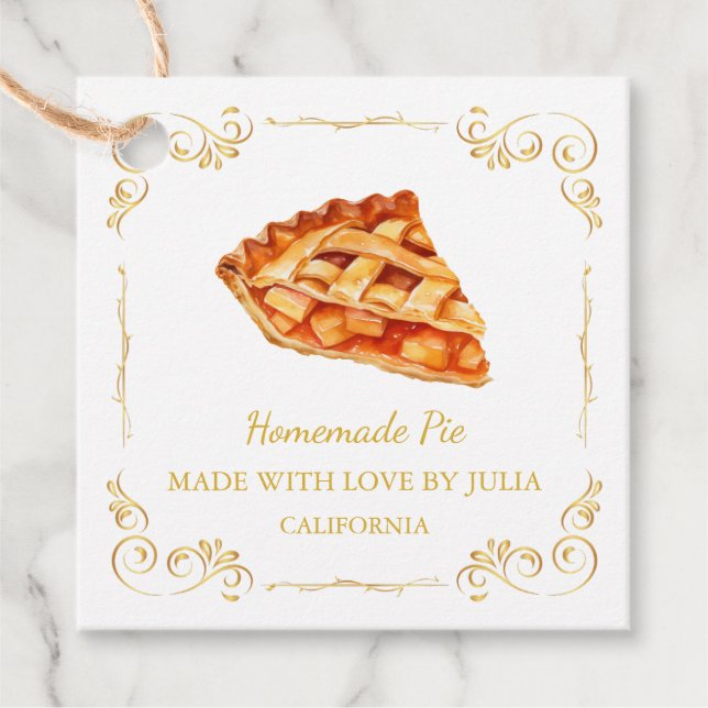 Vintage Homemade Pie Square Hang Tag (Front)