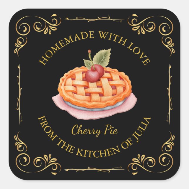 Vintage Homemade Pie Square Label (Front)