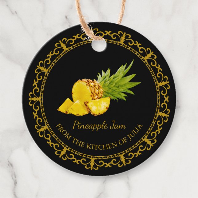 Vintage Homemade Pineapple Jam Hang Tag l Black (Front)