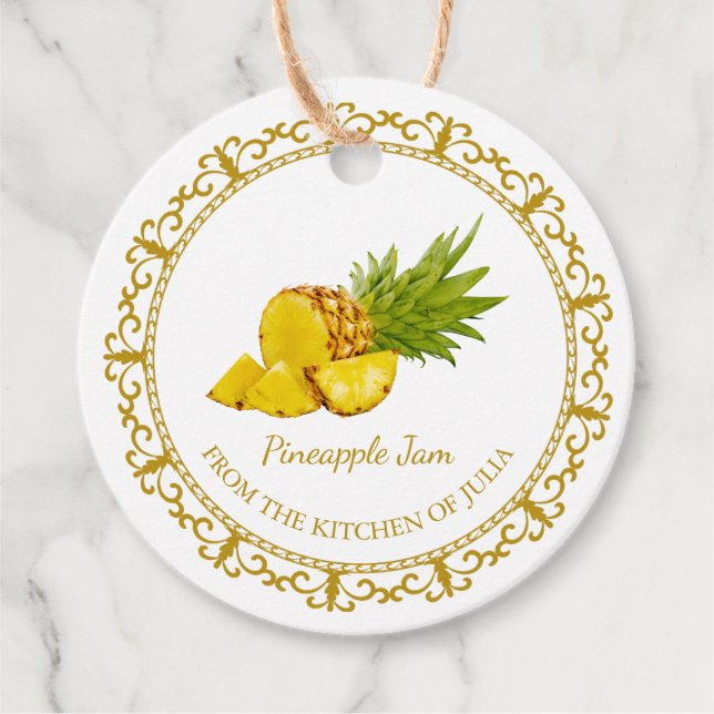 Vintage Homemade Pineapple Jam Hang Tag l White (Front)