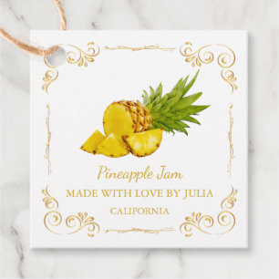 Vintage Homemade Pineapple Jam Square Hang Tag