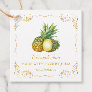 Vintage Homemade Pineapple Jam Square Hang Tag