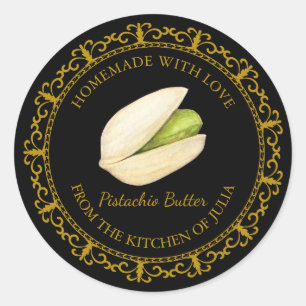 Vintage Homemade Pistachio Butter Label l Black