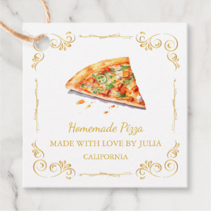 Vintage Homemade Pizza Square Hang Tag