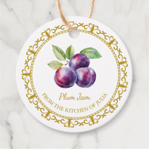 Vintage Homemade Plum Jam Hang Tag l White