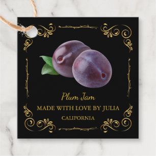 Vintage Homemade Plum Jam Square Hang Tag