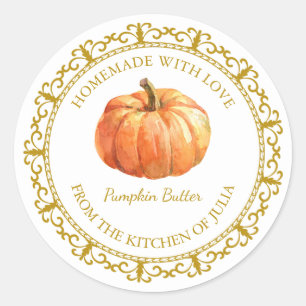 Vintage Homemade Pumpkin Butter Label l White