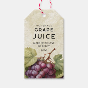 Vintage homemade red grapes juice pantry labels