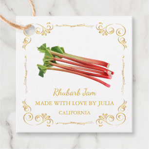 Vintage Homemade Rhubarb Jam Square Hang Tag